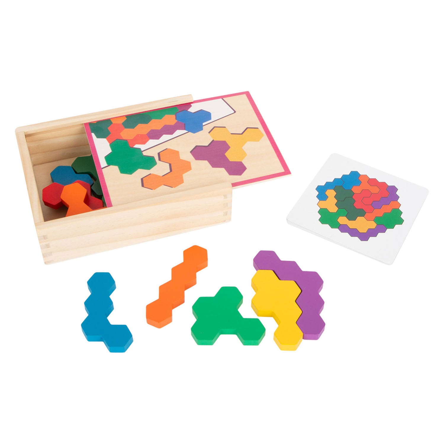Kleiner Fuß – sechseckiges Holzpuzzle