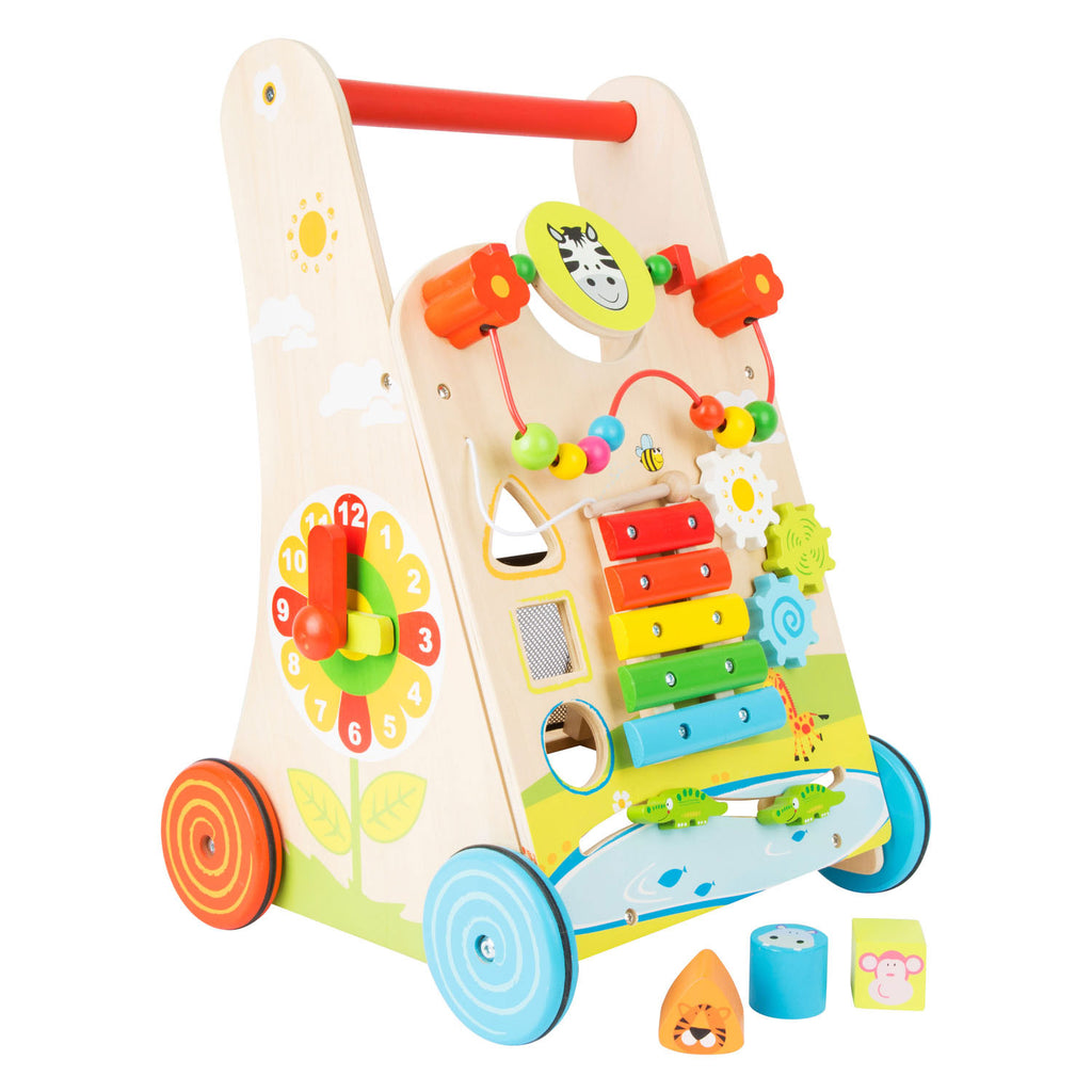 Small foot - houten baby walker loopwagen kleurrijk