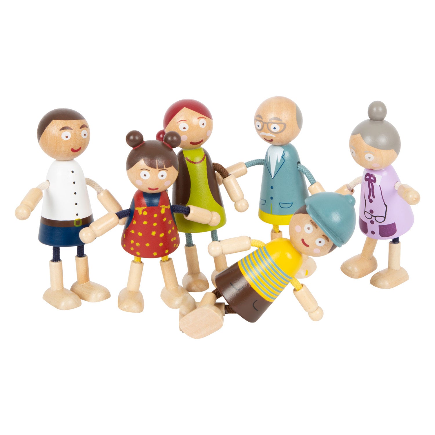Small foot - houten poppenhuis familie buigbaar, 6st.