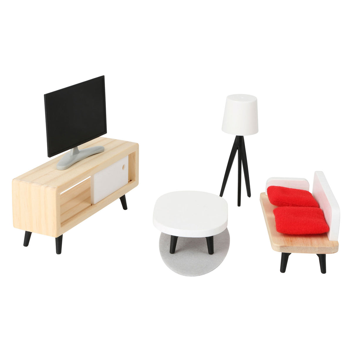 Small Foot - komplettes Puppenhausmöbelset aus Holz, 28-teilig.