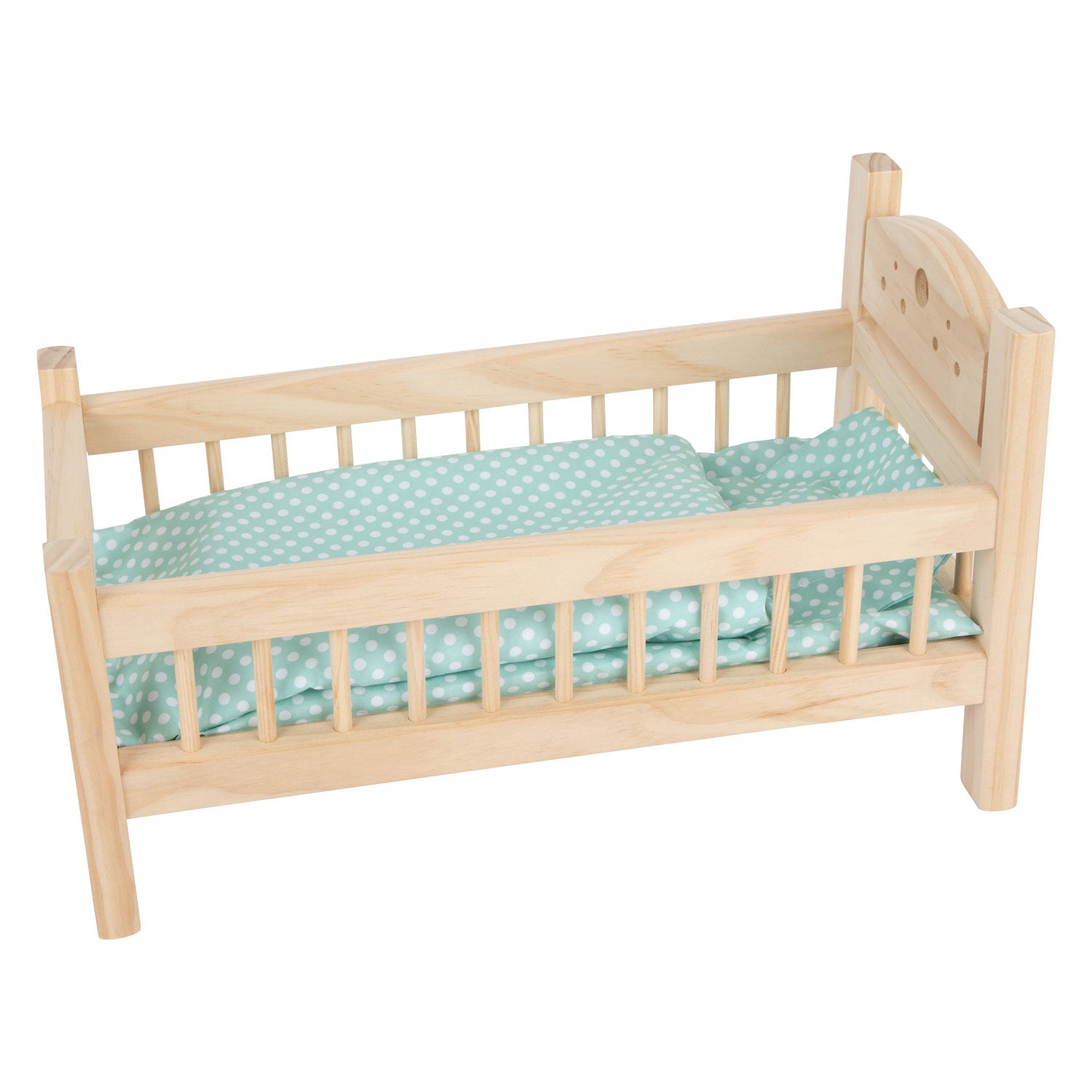 Small Foot - Holzpuppenbett natur mit Bettwäsche, 4ldg.