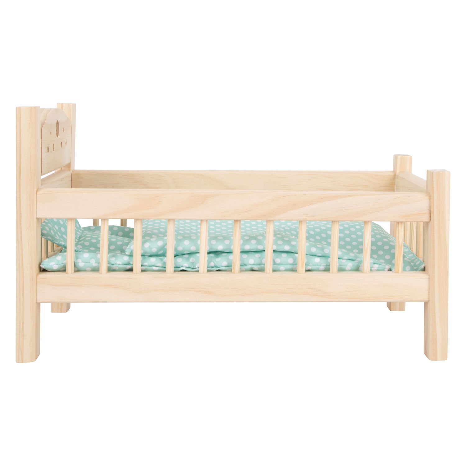 Small Foot - Holzpuppenbett natur mit Bettwäsche, 4ldg.