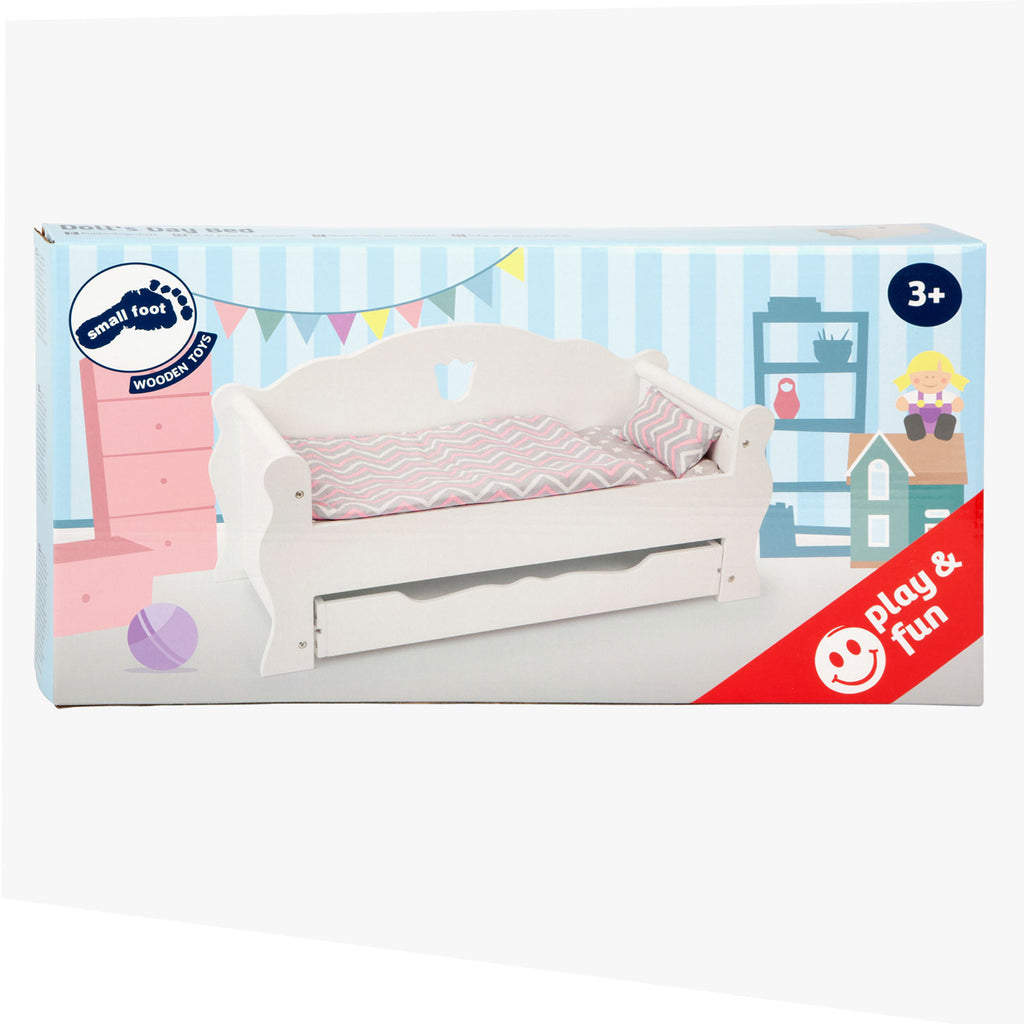 Small Foot - Puppenbett aus Holz mit Schublade und Bettwäsche, 4-teilig.