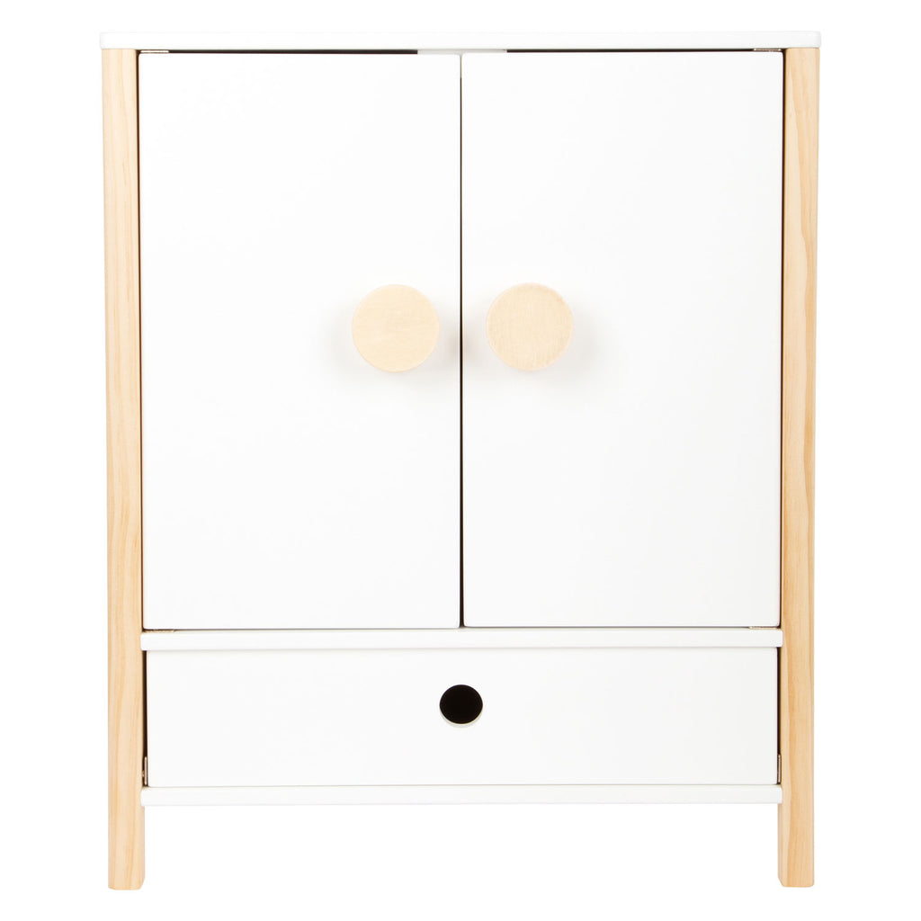 Small foot - houten poppen kledingkast little button met hangers , 3dlg.