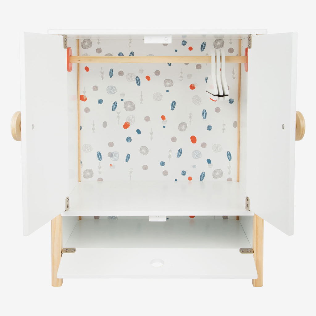 Small foot - houten poppen kledingkast little button met hangers , 3dlg.