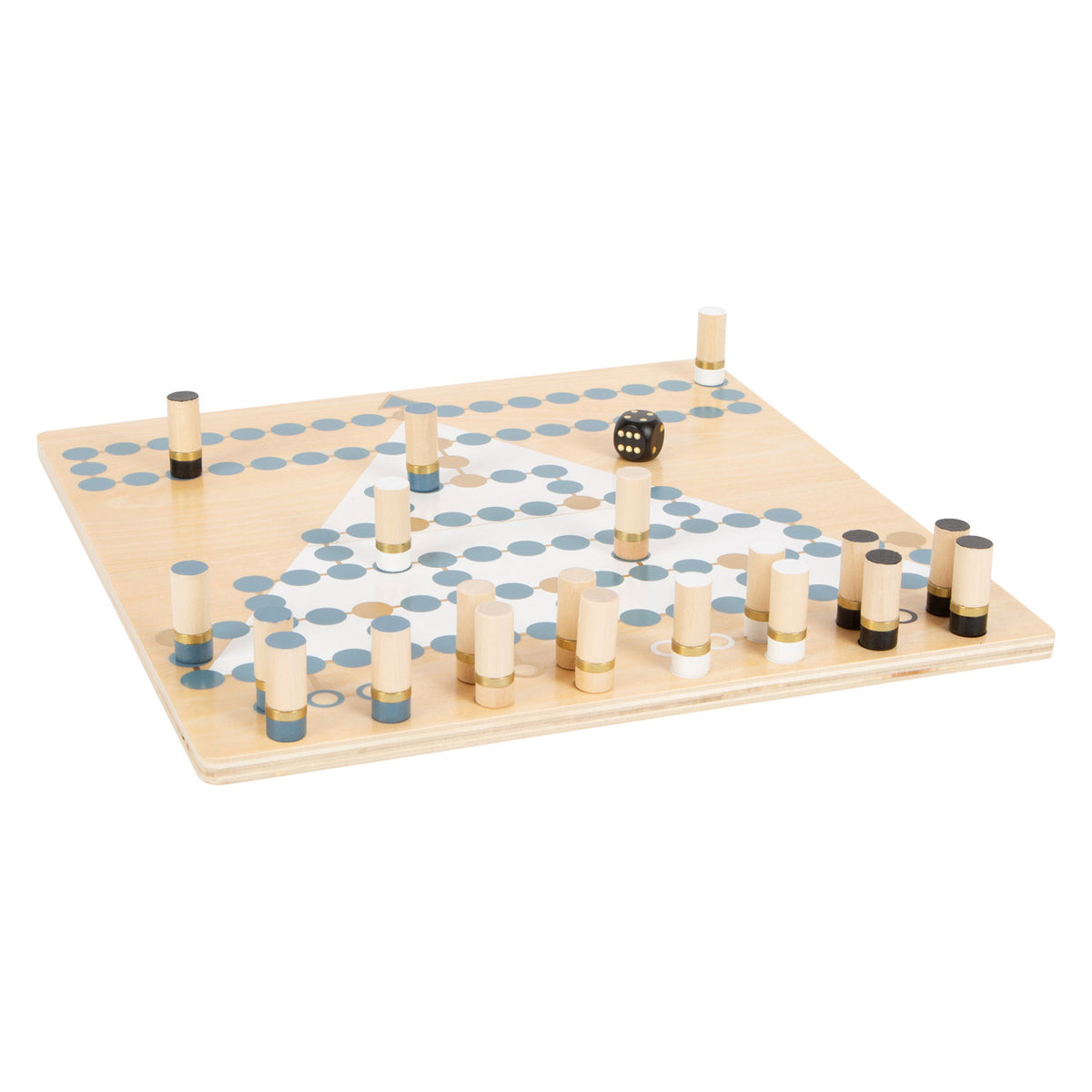 Small foot - barricade en halma houten bordspel 2in1