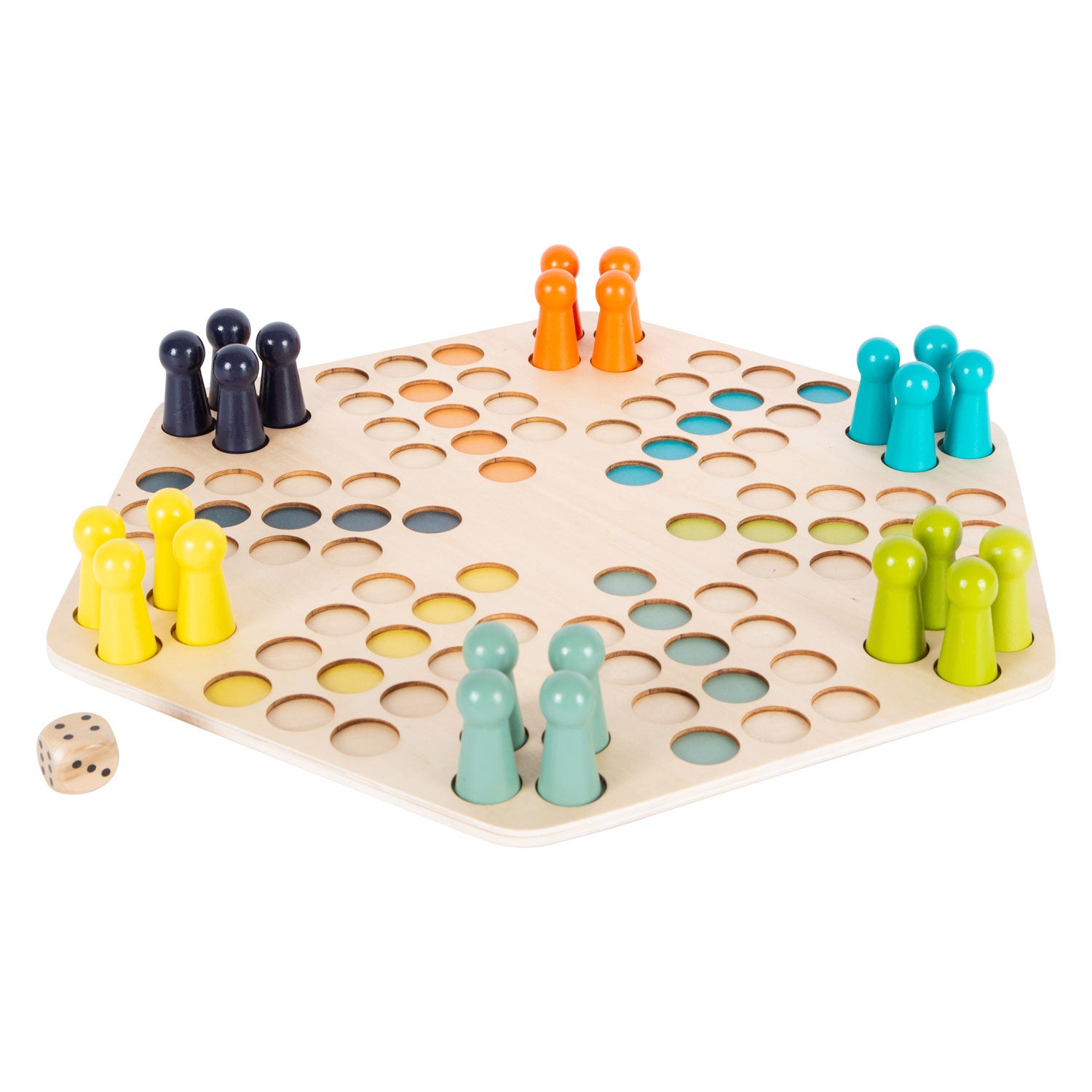 Small Foot – Ludo-Spiel aus Holz – 6 Spieler