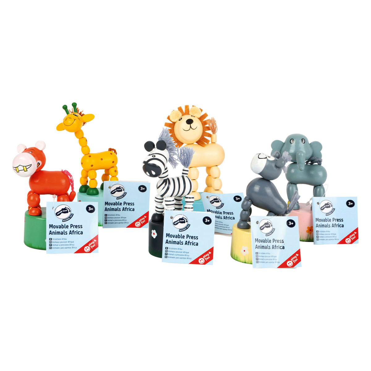 Small Foot – Holz-Schiebefiguren Wildtiere, 6er-Set