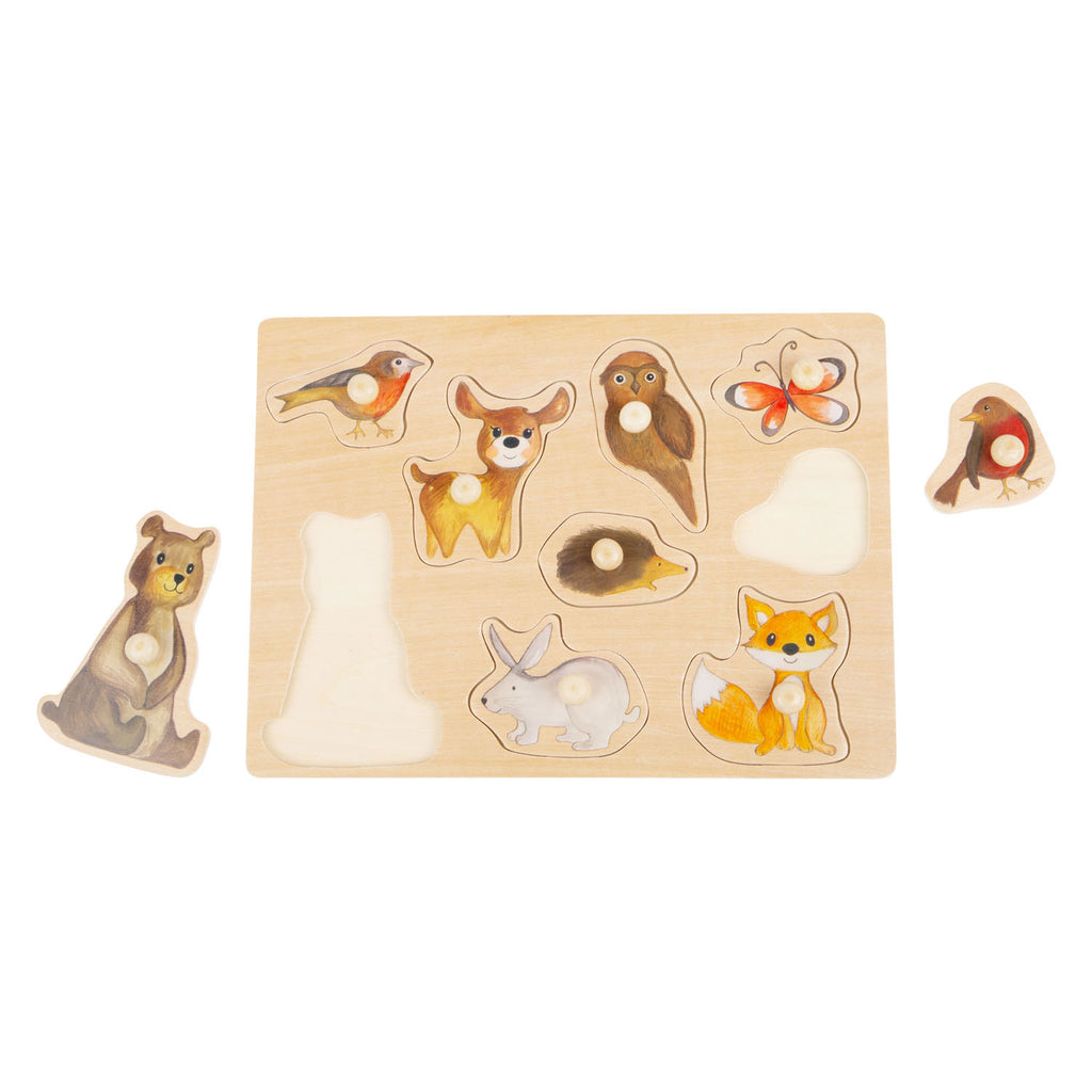 Small Foot - Holz-Steckpuzzle Waldtiere, 9-teilig.