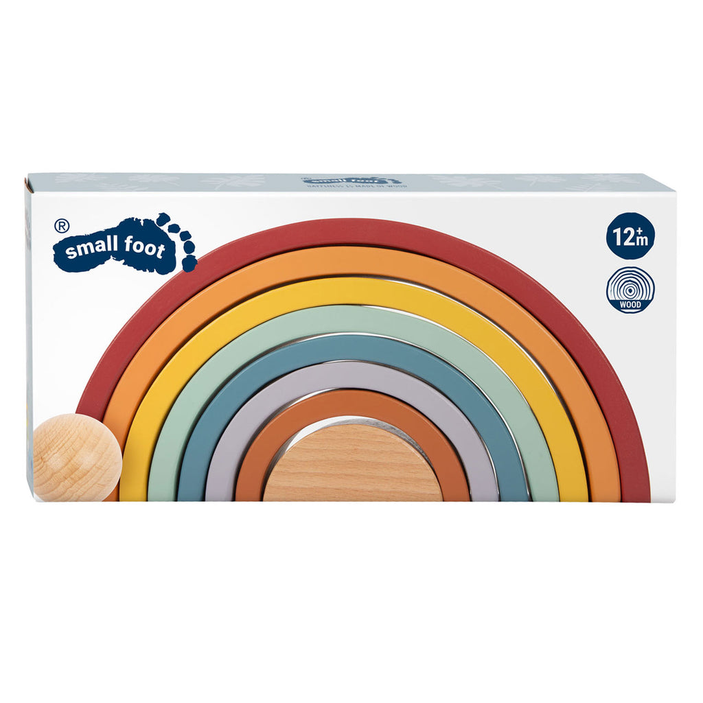 Small Foot – Regenbogen-Baubogen aus Holz mit Ball