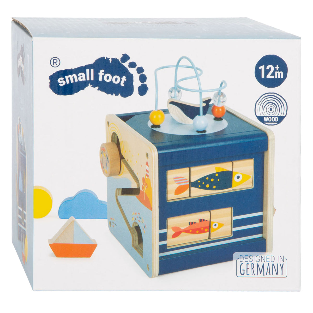 Small Foot – Aktivitätswürfel aus Holz, Ozean