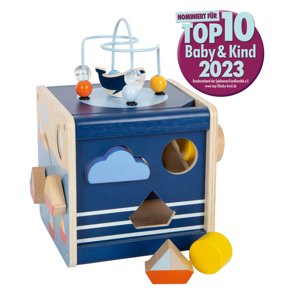 Small Foot – Aktivitätswürfel aus Holz, Ozean