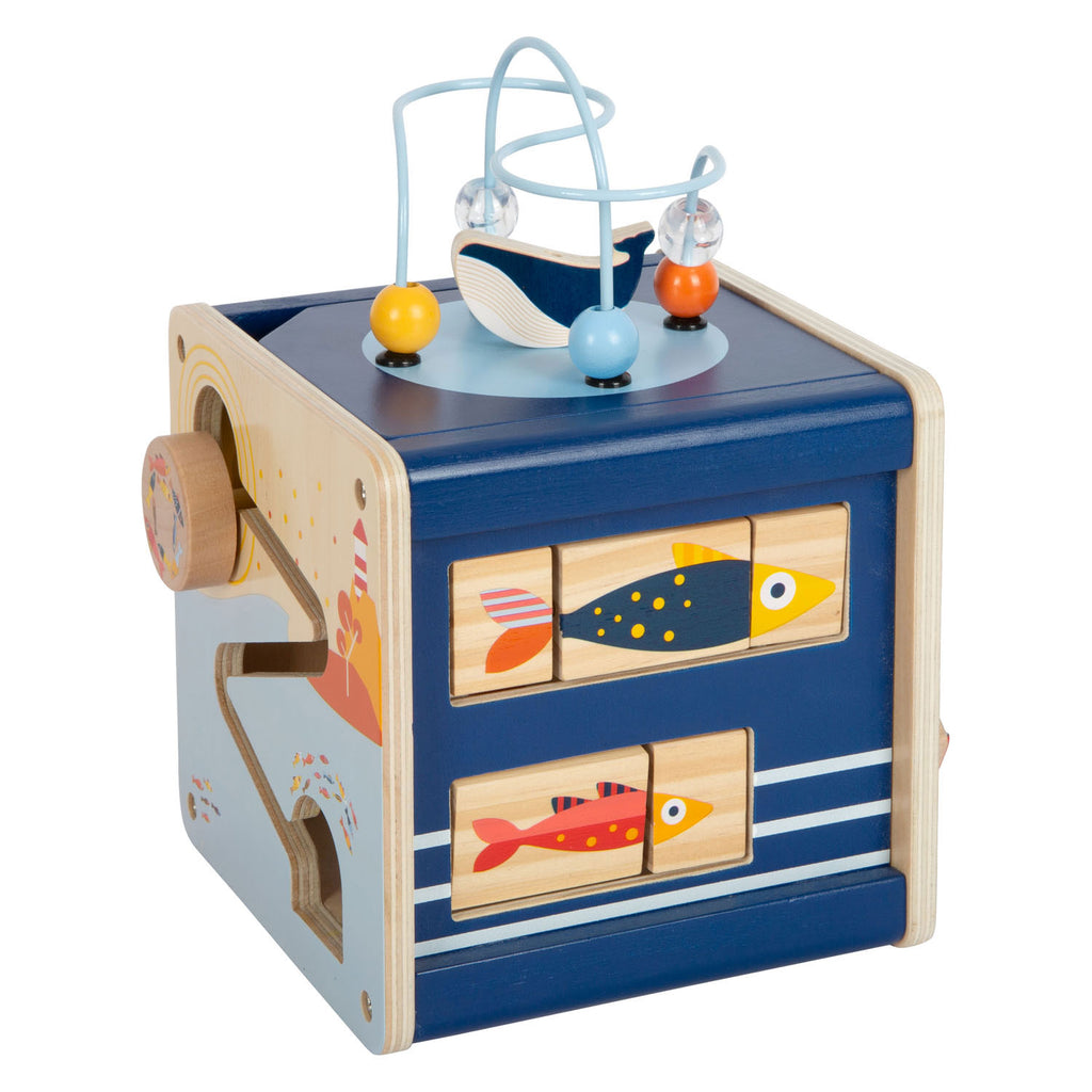 Small Foot – Aktivitätswürfel aus Holz, Ozean