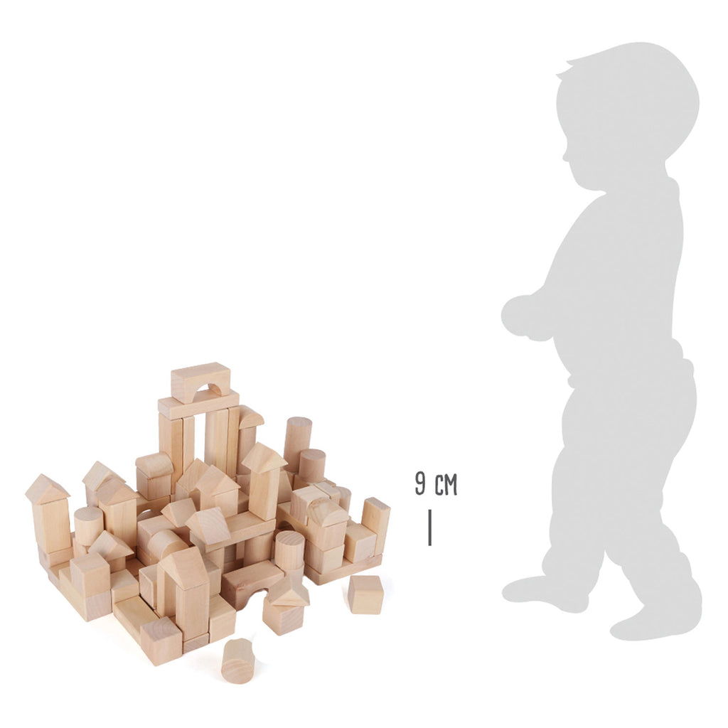 Small Foot - Holzbausteine ​​natur im Beutel, 100 Stück.