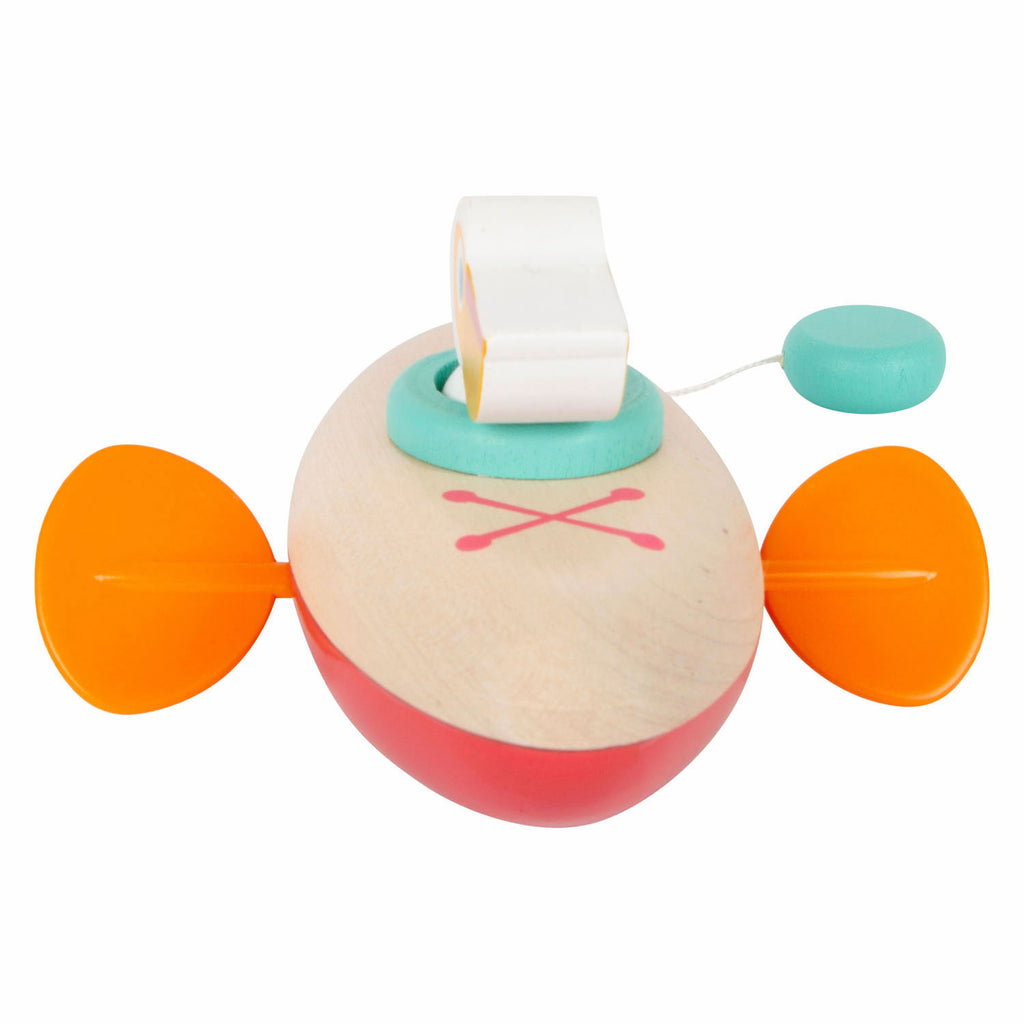 Small Foot - Badespielzeug Holzkanu Pelikan Aufziehmechanismus