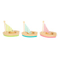 Small foot - badspeelgoed houten zeilboten, set van 3