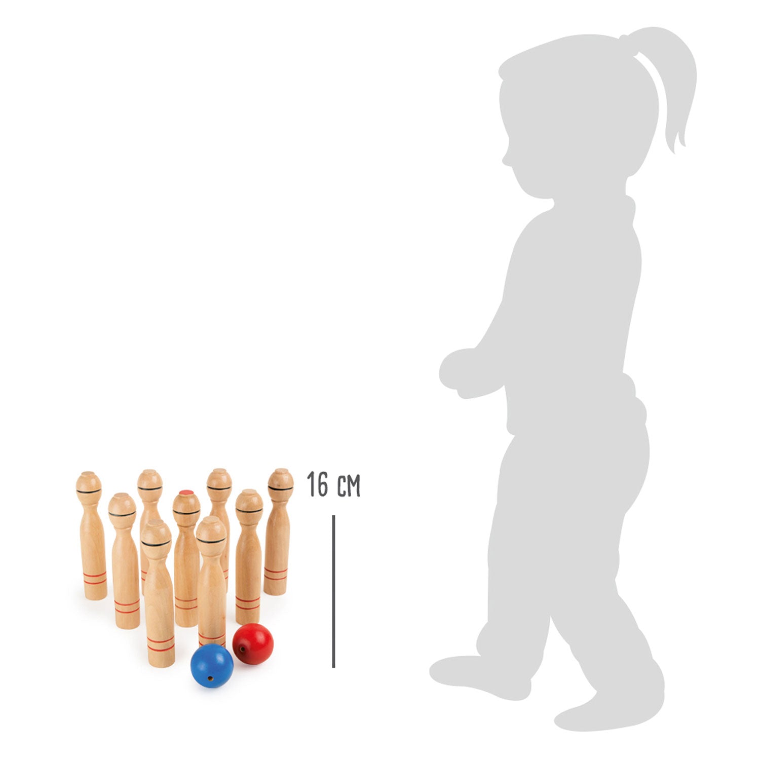 Small Foot - Kegelspiel aus Holz, 11-teilig.
