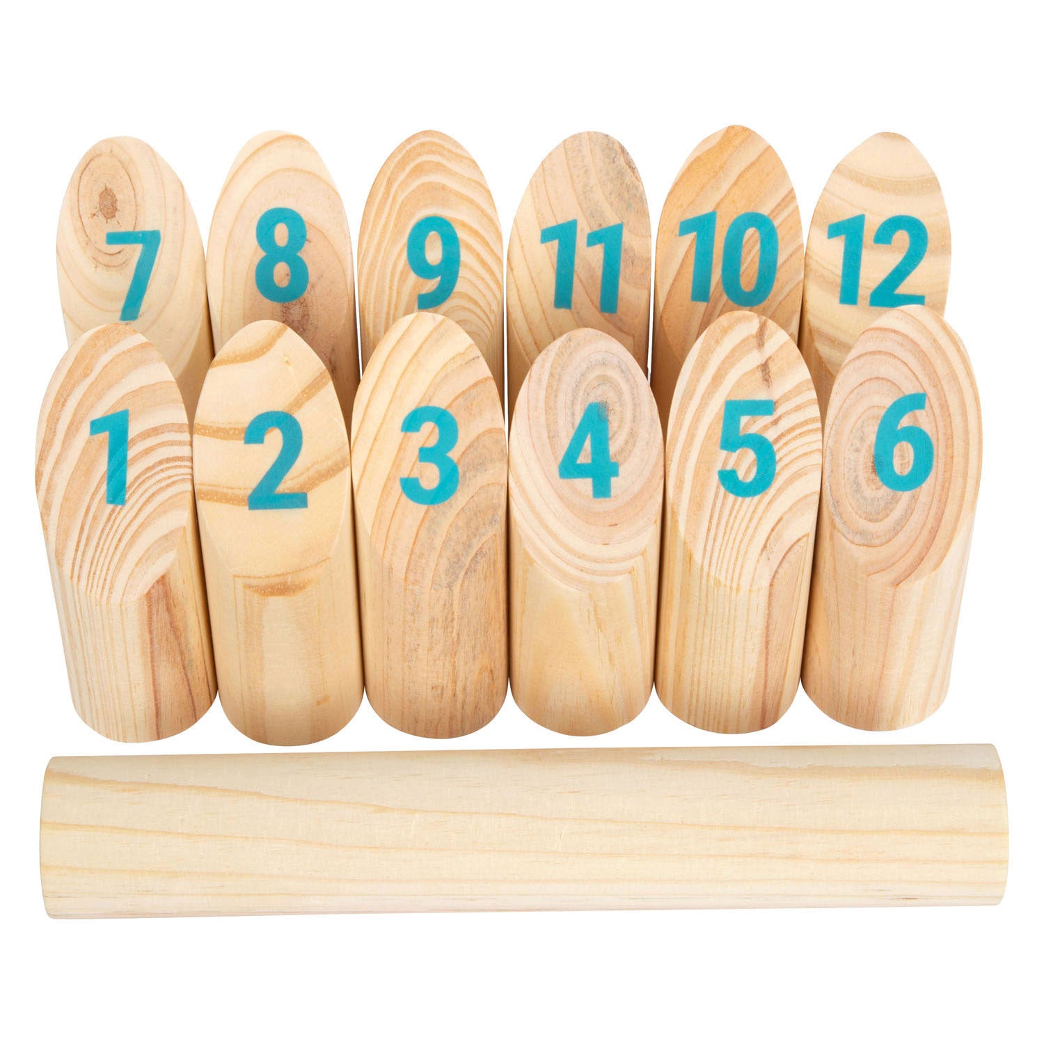 Small Foot - hölzernes Kubb mit Zahlenwurfspiel im Beutel, 13 Stück.
