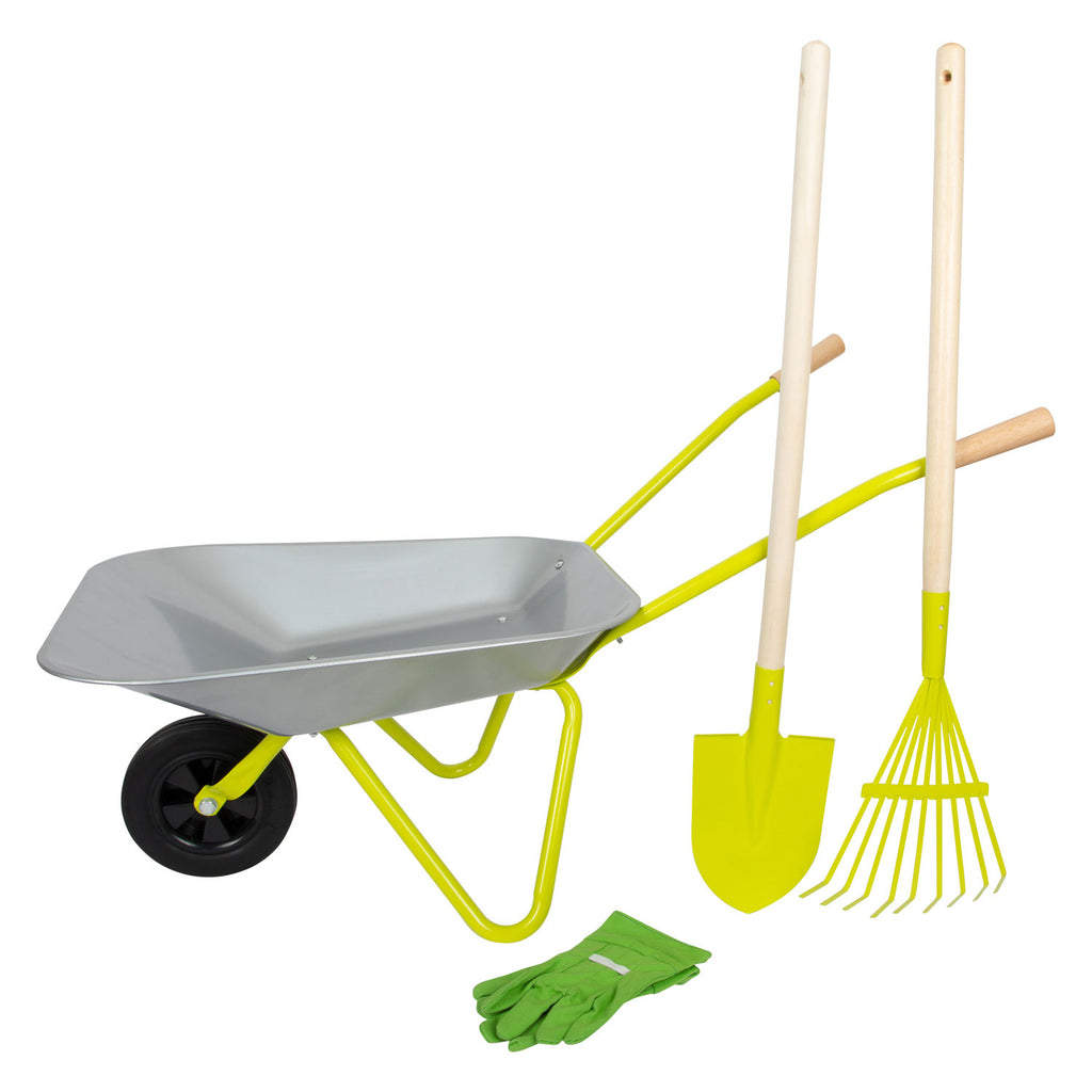 Small foot - metalen kruiwagen met tuingereedschap, 5dlg.