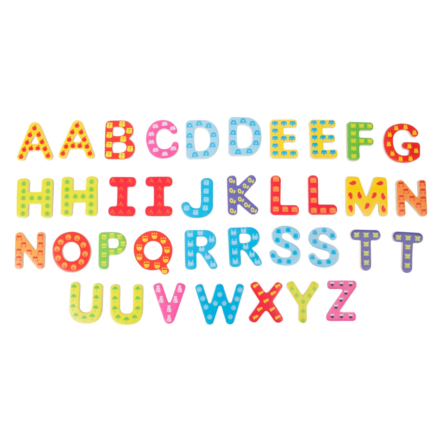 Small foot - houten magnetische letters kleur, 37dlg.