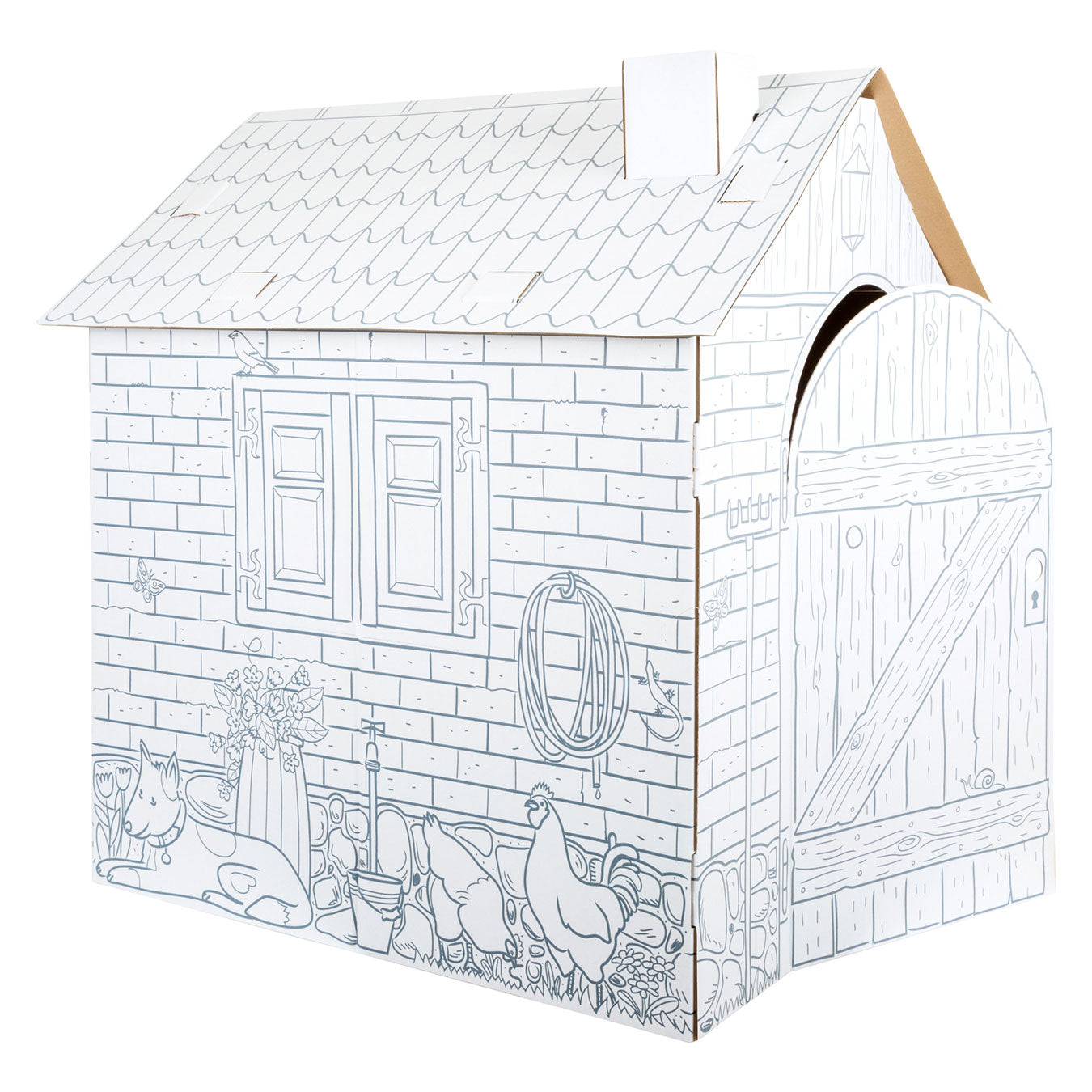 Small Foot – Spielhaus-Bauernhof aus Pappe, 87 x 71 x 88 cm