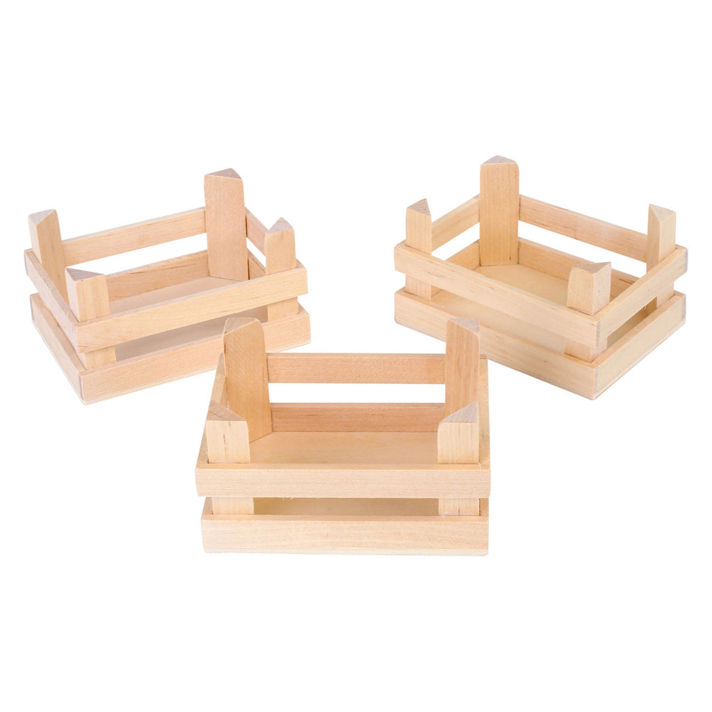 Kleine Holzkisten (10 x 8 x 5,5 cm), 3er-Set