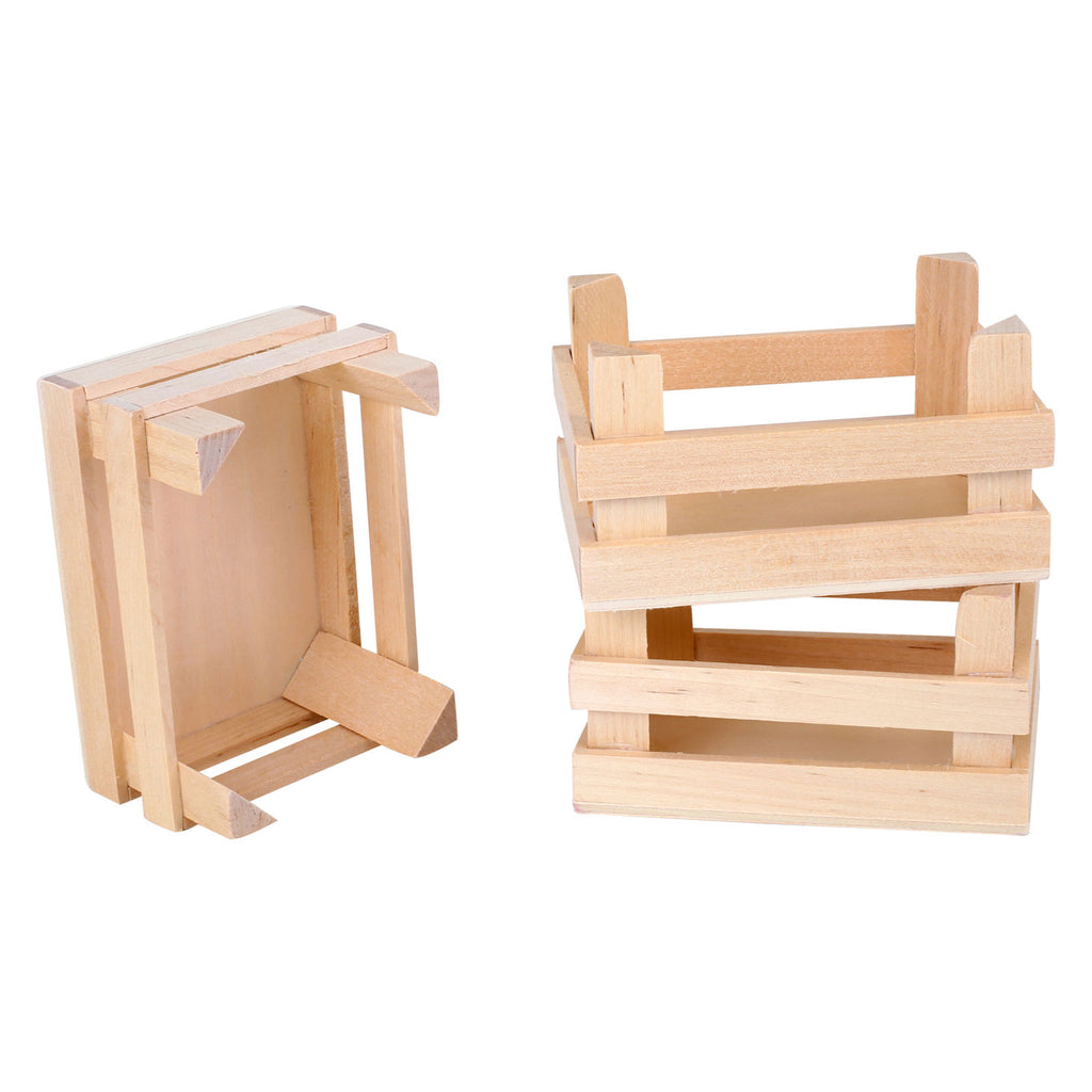 Kleine Holzkisten (10 x 8 x 5,5 cm), 3er-Set