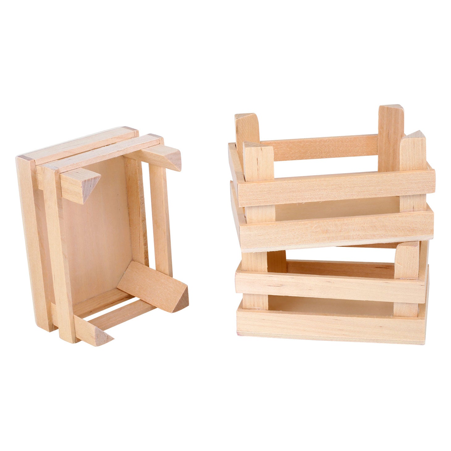 Kleine Holzkisten (10 x 8 x 5,5 cm), 3er-Set