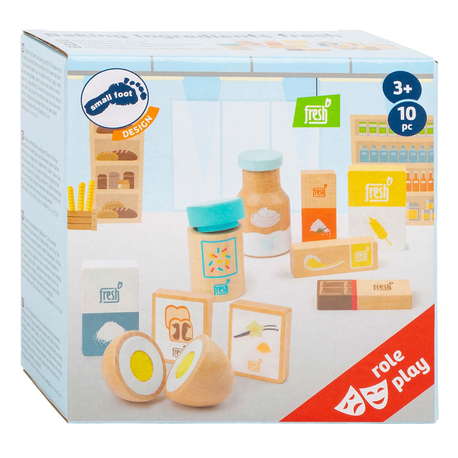 Small Foot - Spielzeug-Backzubehör aus Holz, 10-teilig.