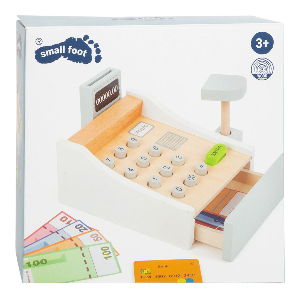 Small Foot - Spielzeugkasse aus Holz mit Zubehör, 15-teilig.