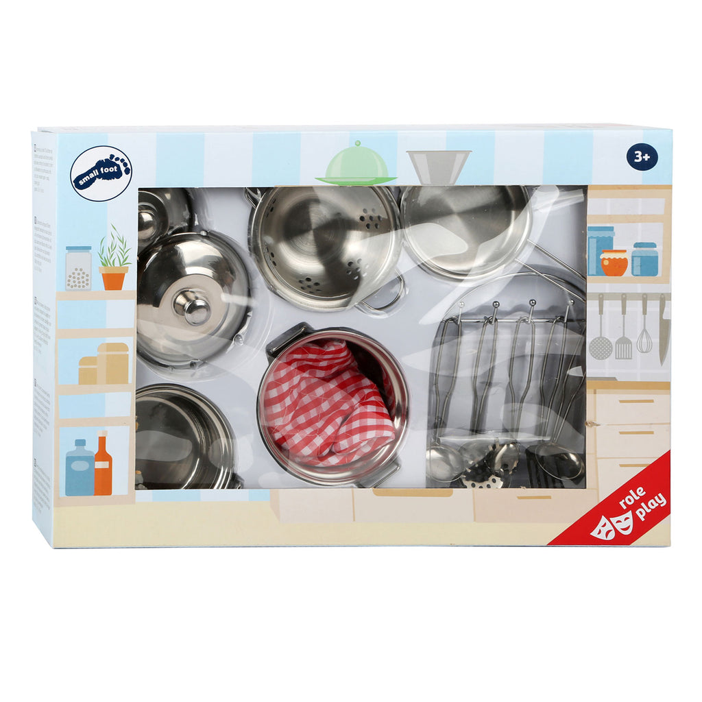 Small Foot - Kinderkochgeschirr-Set aus Metall, 13-teilig.