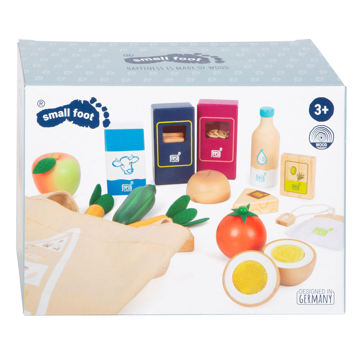 Small Foot - vegetarisches Spielzeugessen-Set aus Holz, 17-teilig.
