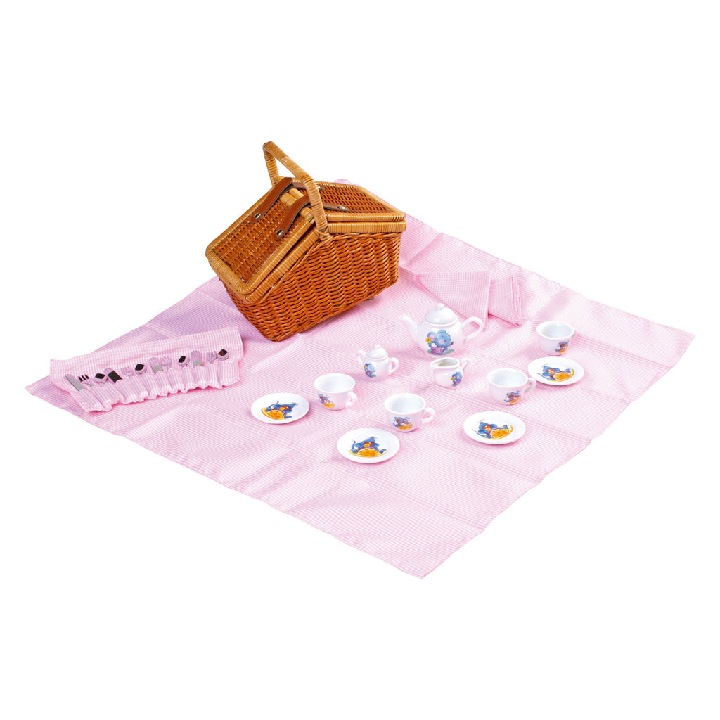 Small foot - houten picknickmand met servies romantisch, 30dlg.