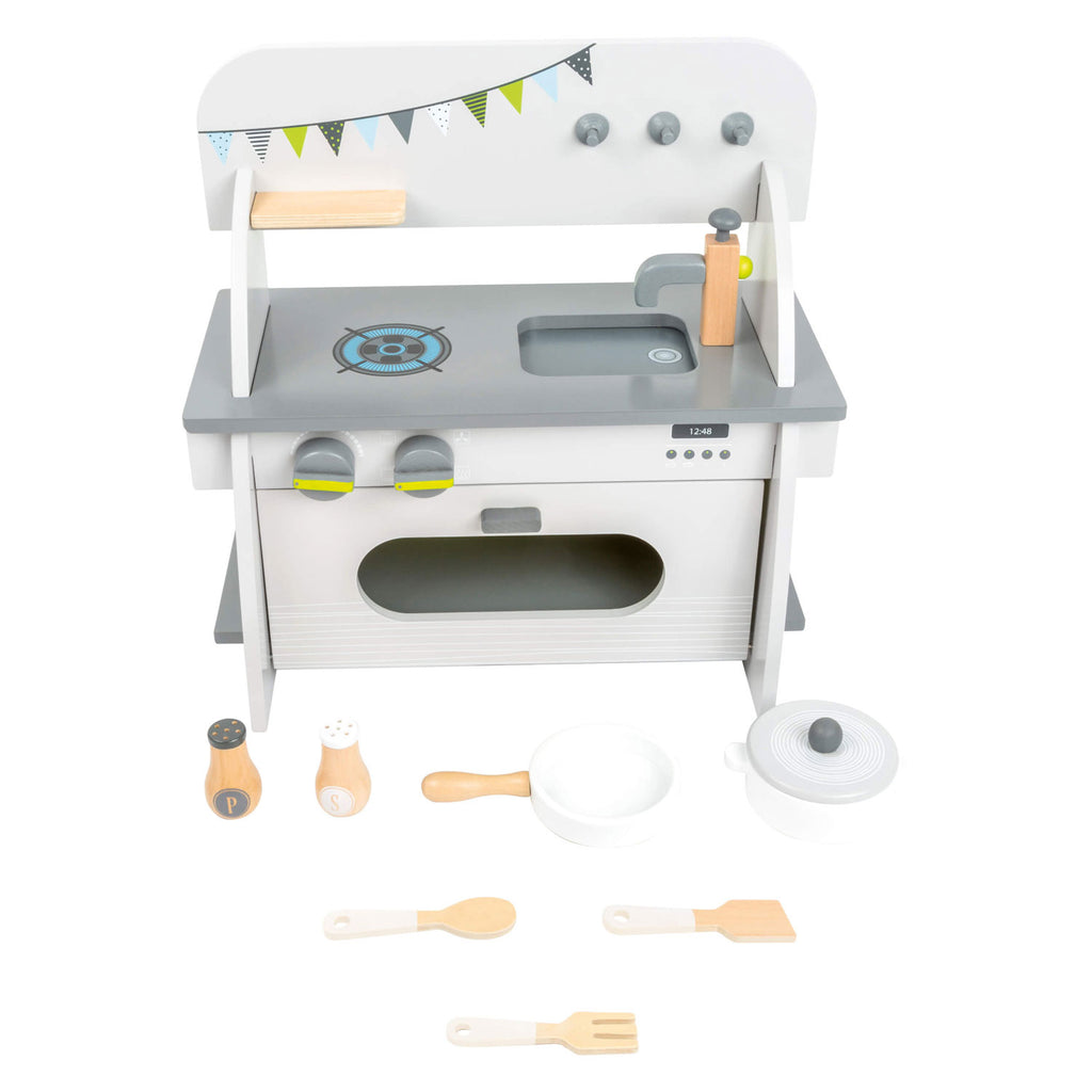 Small Foot - kompakte Spielküche aus Holz, 9-teilig.
