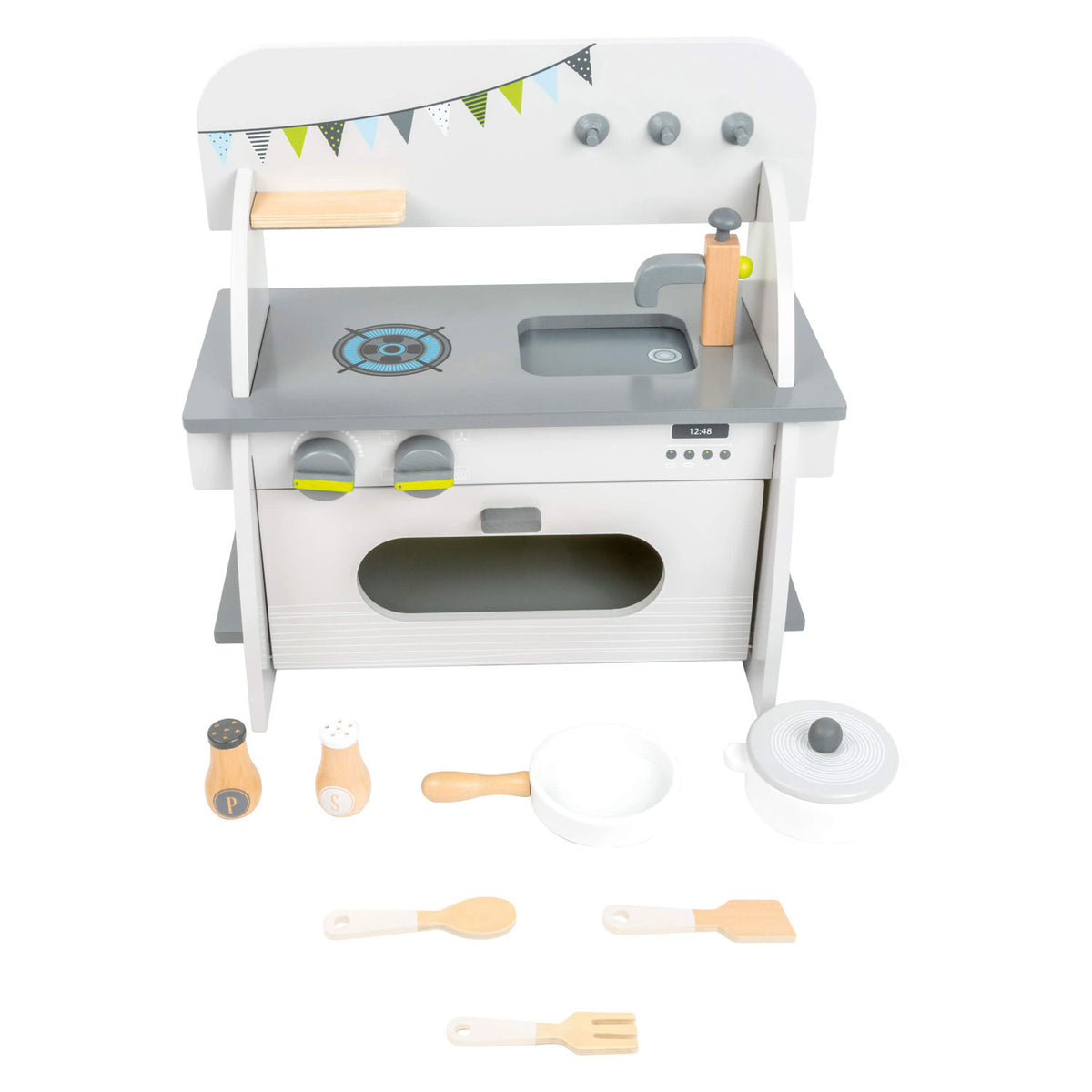 Small Foot - kompakte Spielküche aus Holz, 9-teilig.