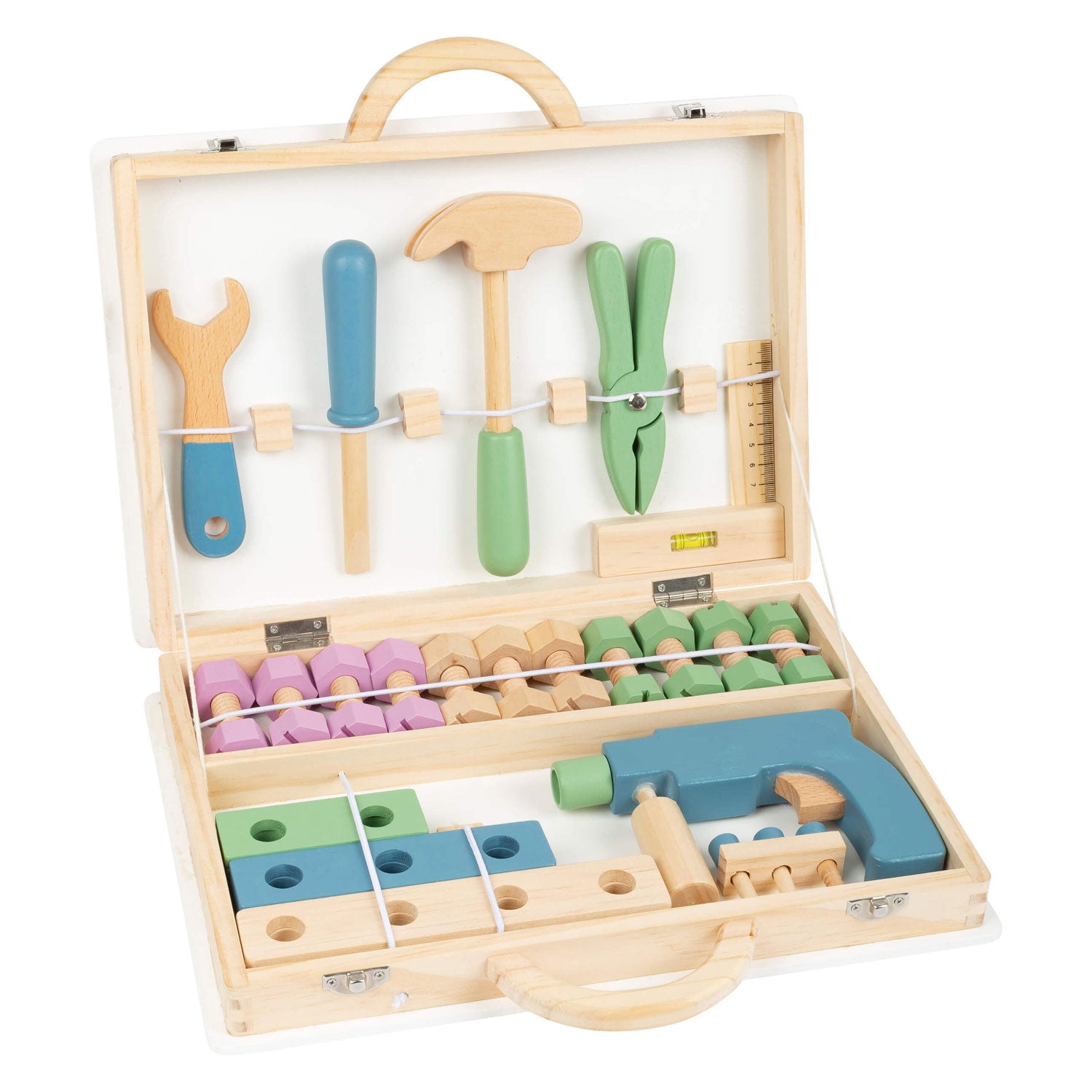 Small Foot - Werkzeugkoffer aus Holz, nordisch, 43dlg.