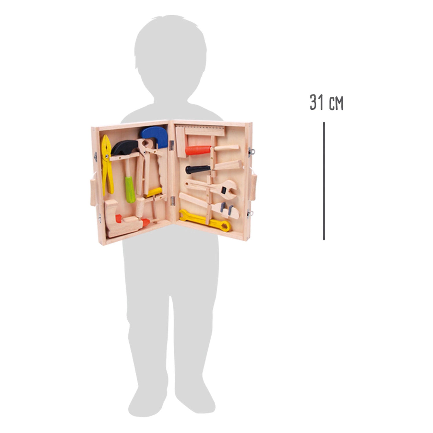 Small Foot - Werkzeugkasten aus Holz, 13-teilig.
