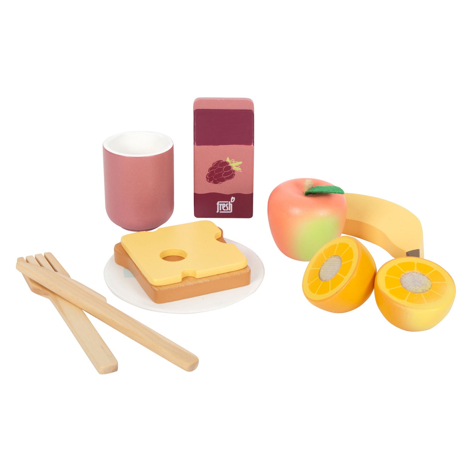 Small Foot - Picknickset mit leckerem Spielzeugessen aus Holz, 26-teilig.