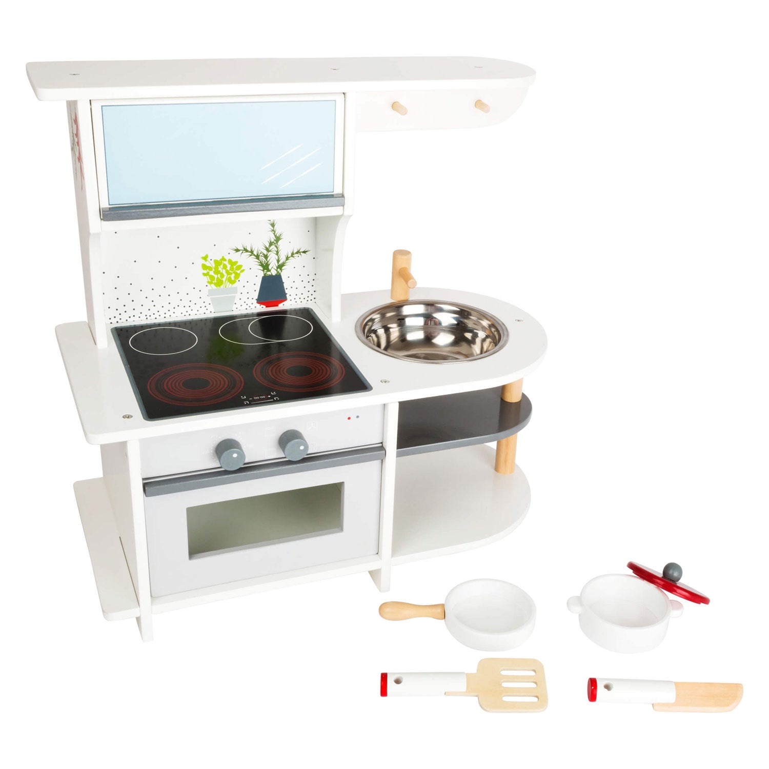 Small Foot - elegante Spielküche aus Holz, 6-teilig.