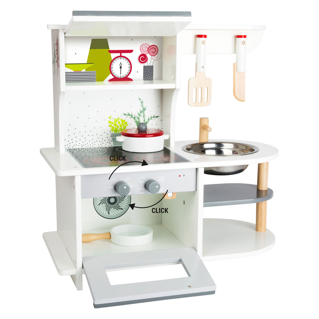 Small Foot - elegante Spielküche aus Holz, 6-teilig.