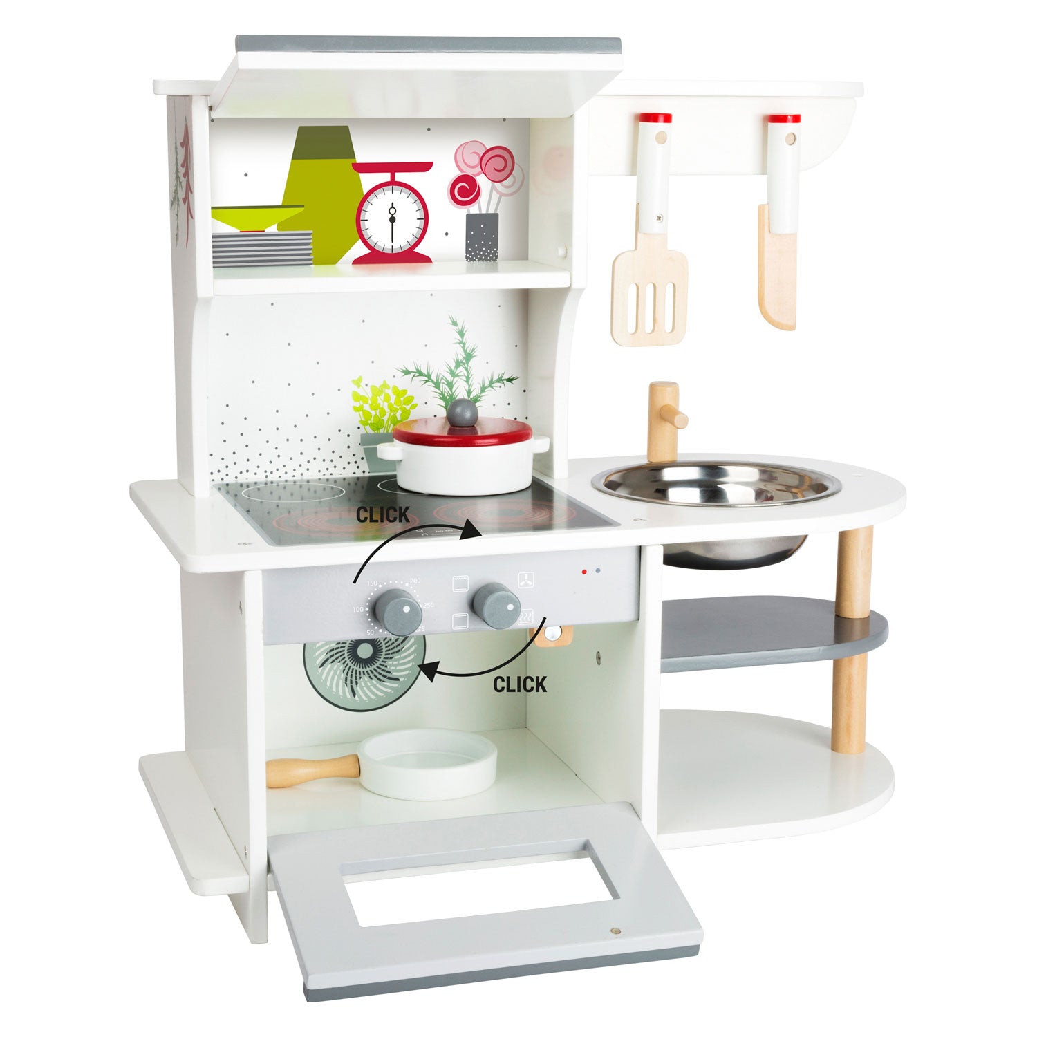 Small Foot - elegante Spielküche aus Holz, 6-teilig.