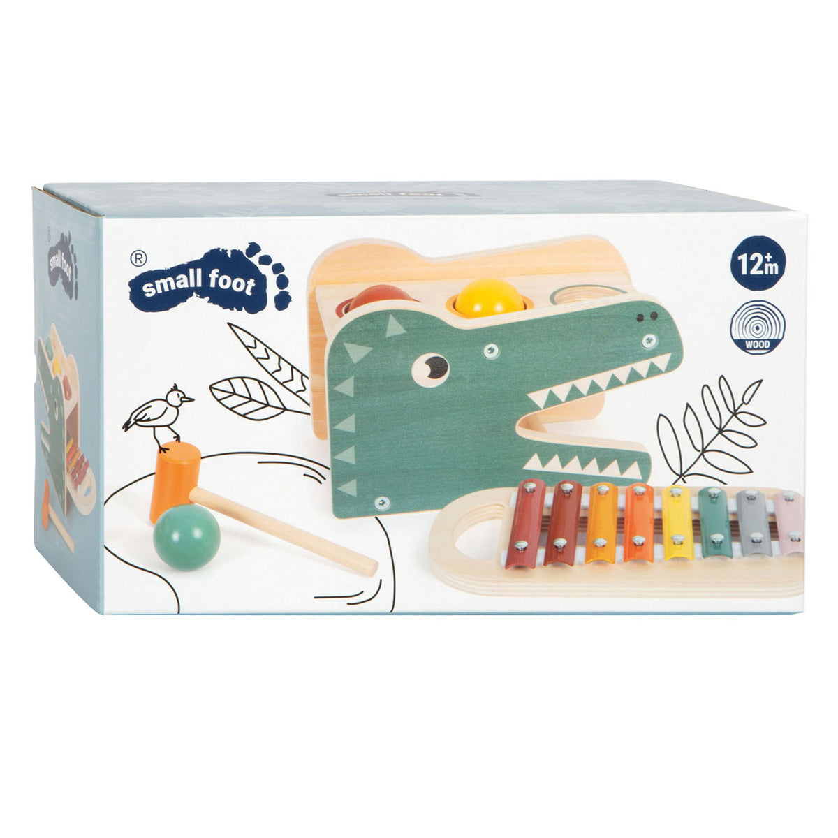 Small foot - houten xylofoon en hamerbank safari, 5dlg.
