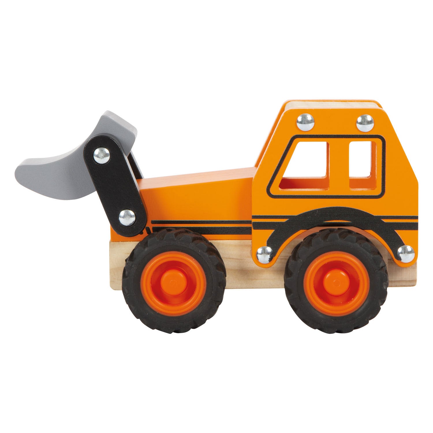 Small Foot - orangefarbener Holzbagger