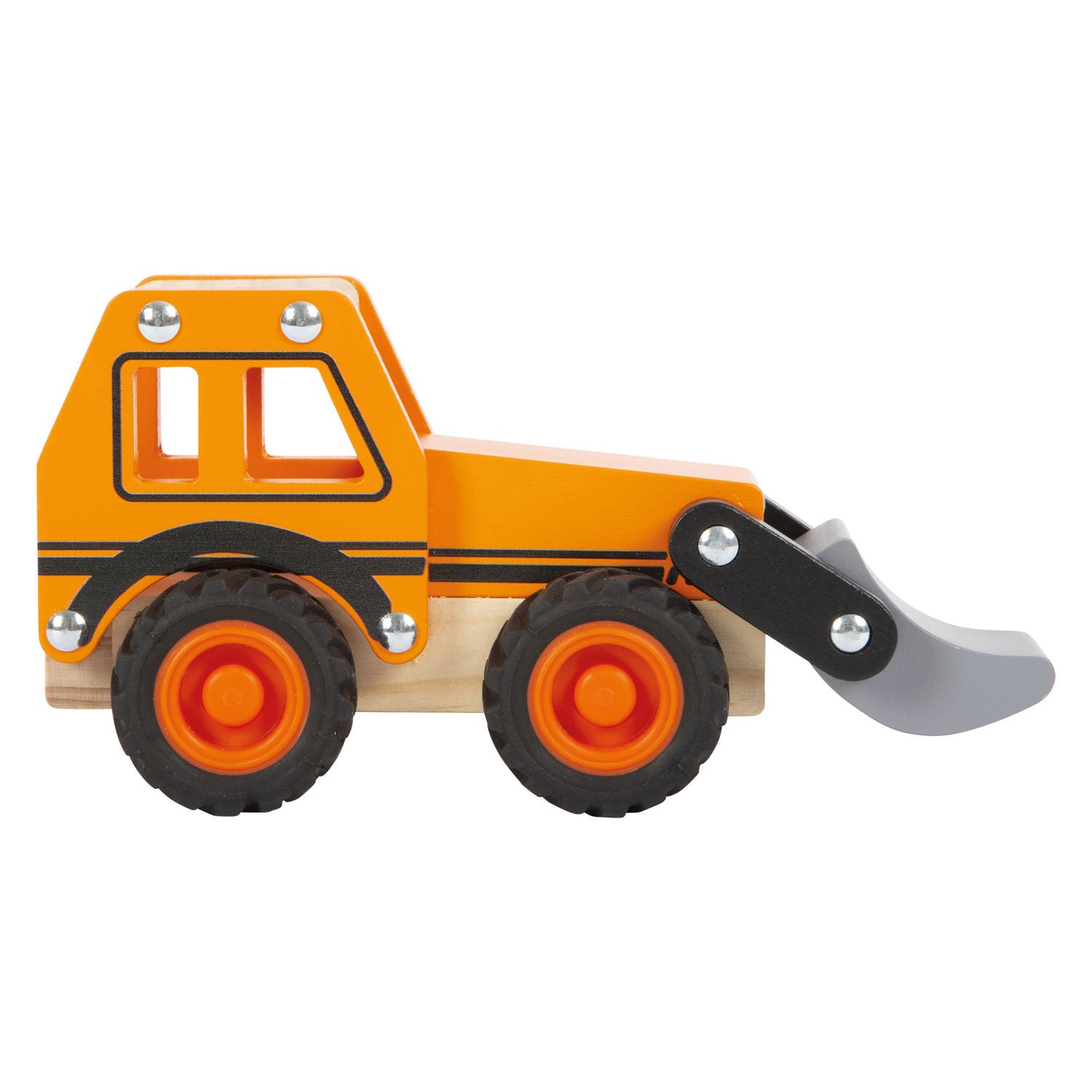 Small Foot - orangefarbener Holzbagger