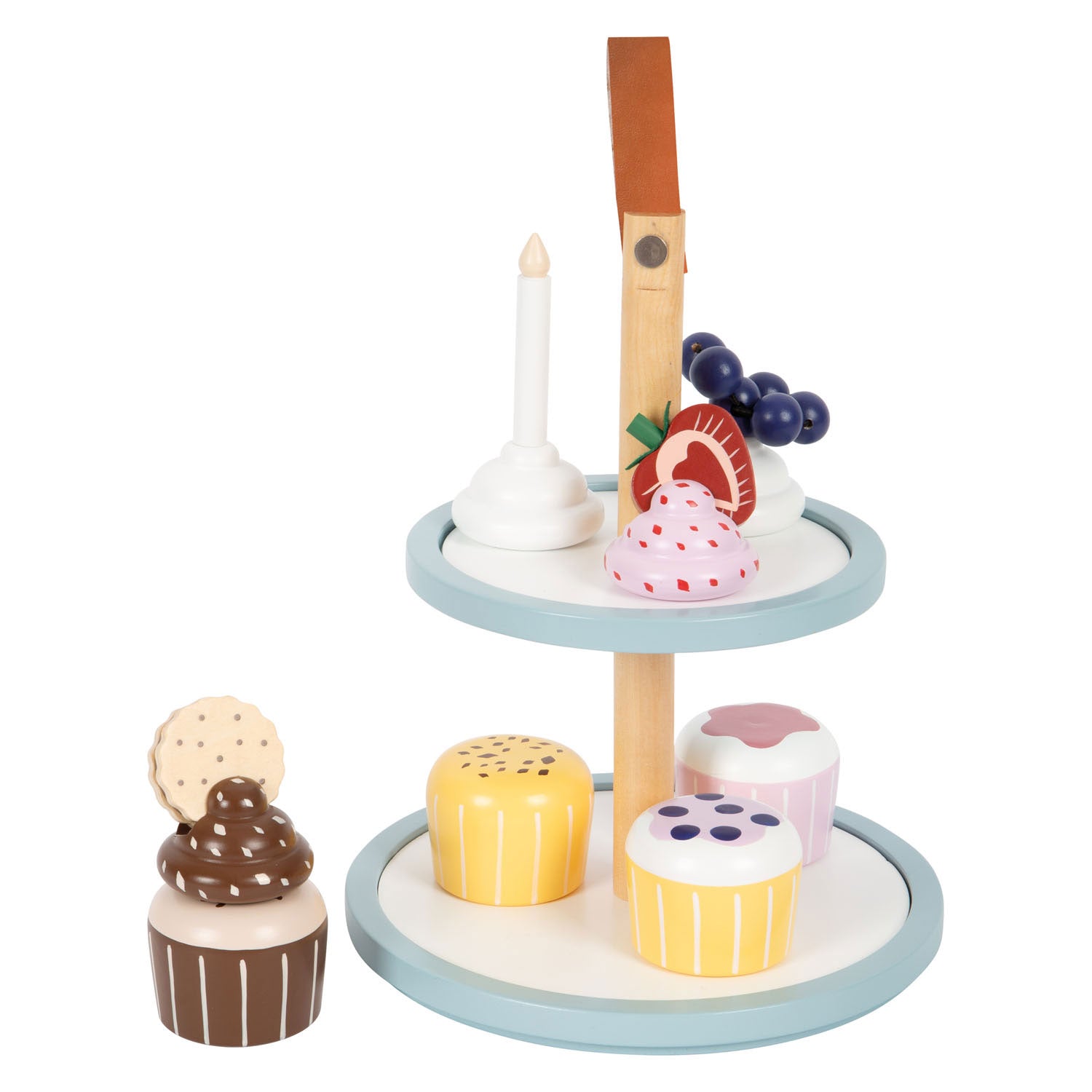 Small foot - houten speeleten etagere met cupcakes, 13dlg.