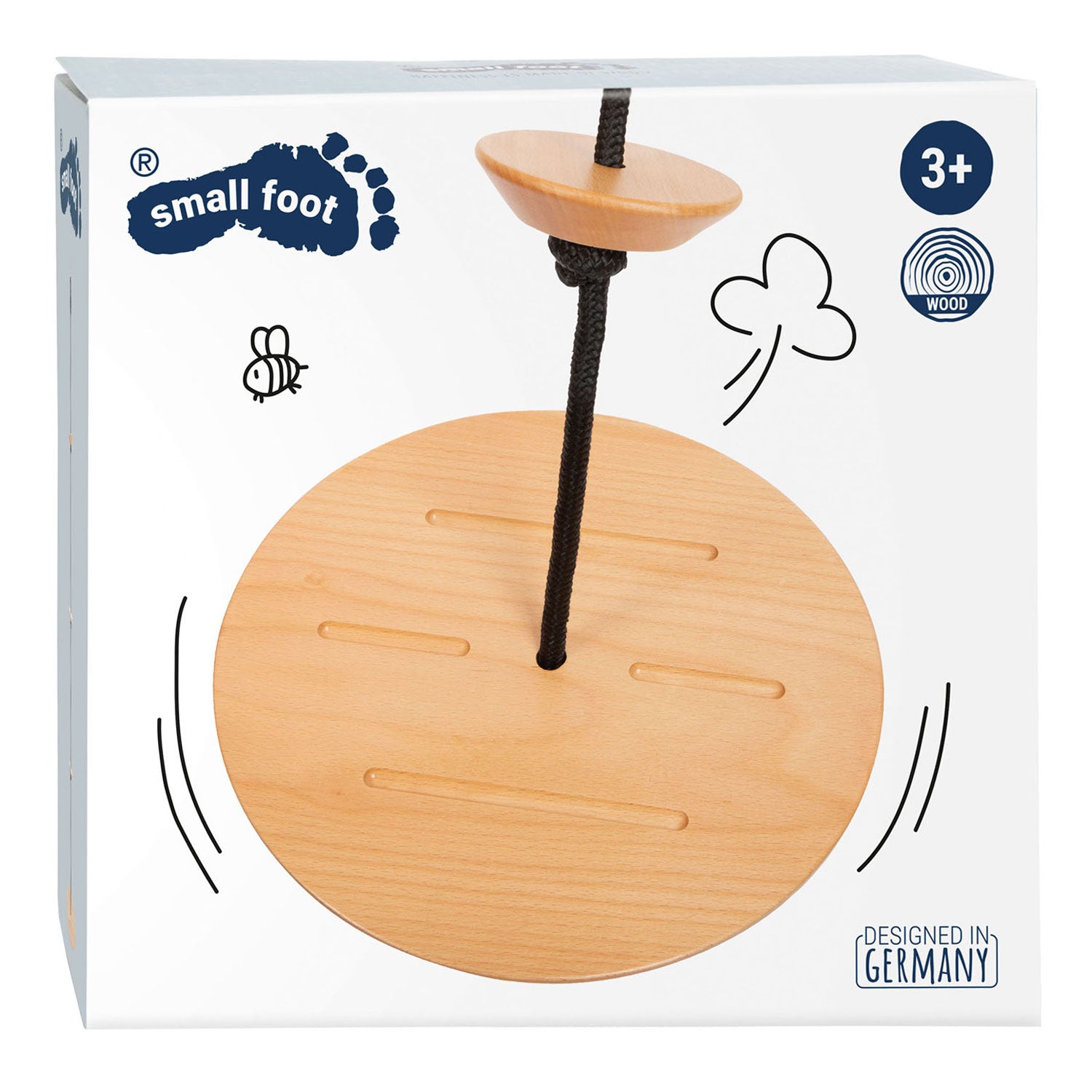 Small Foot - Scheibenschaukel mit Kletterseil, schwarze Schnur
