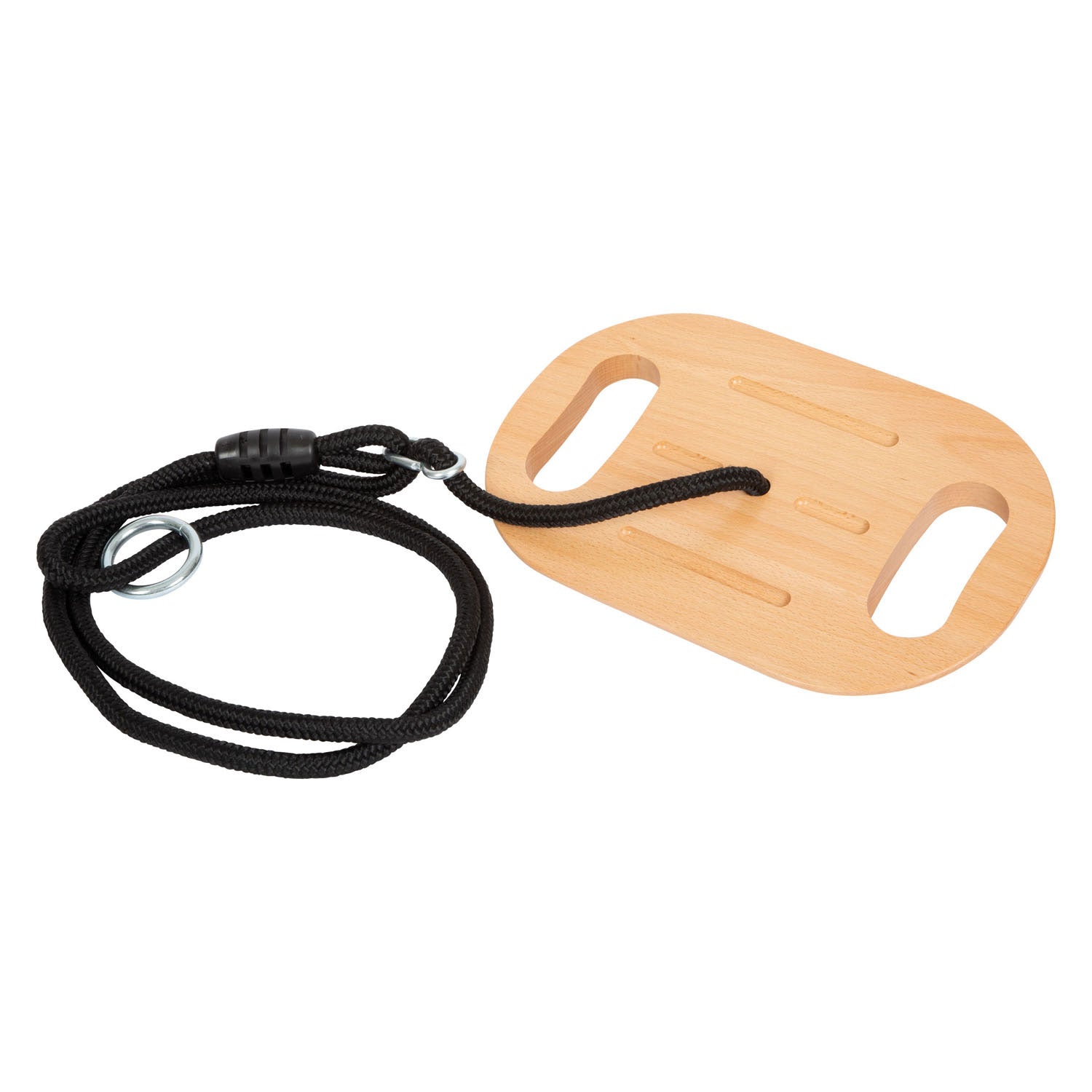 Small foot - houten disc schommel met handgrepen black line