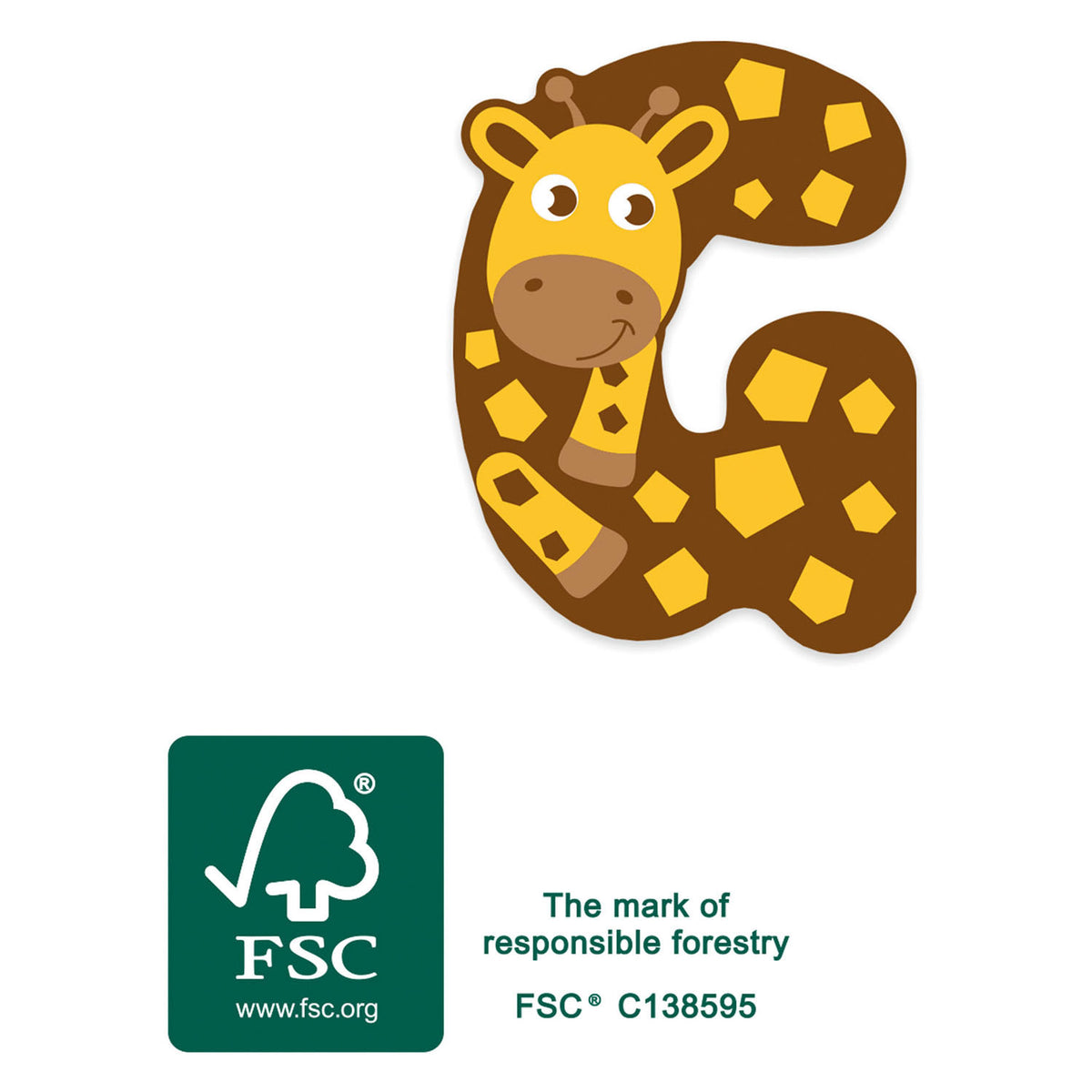 Small foot - houten dieren kinderletter - g