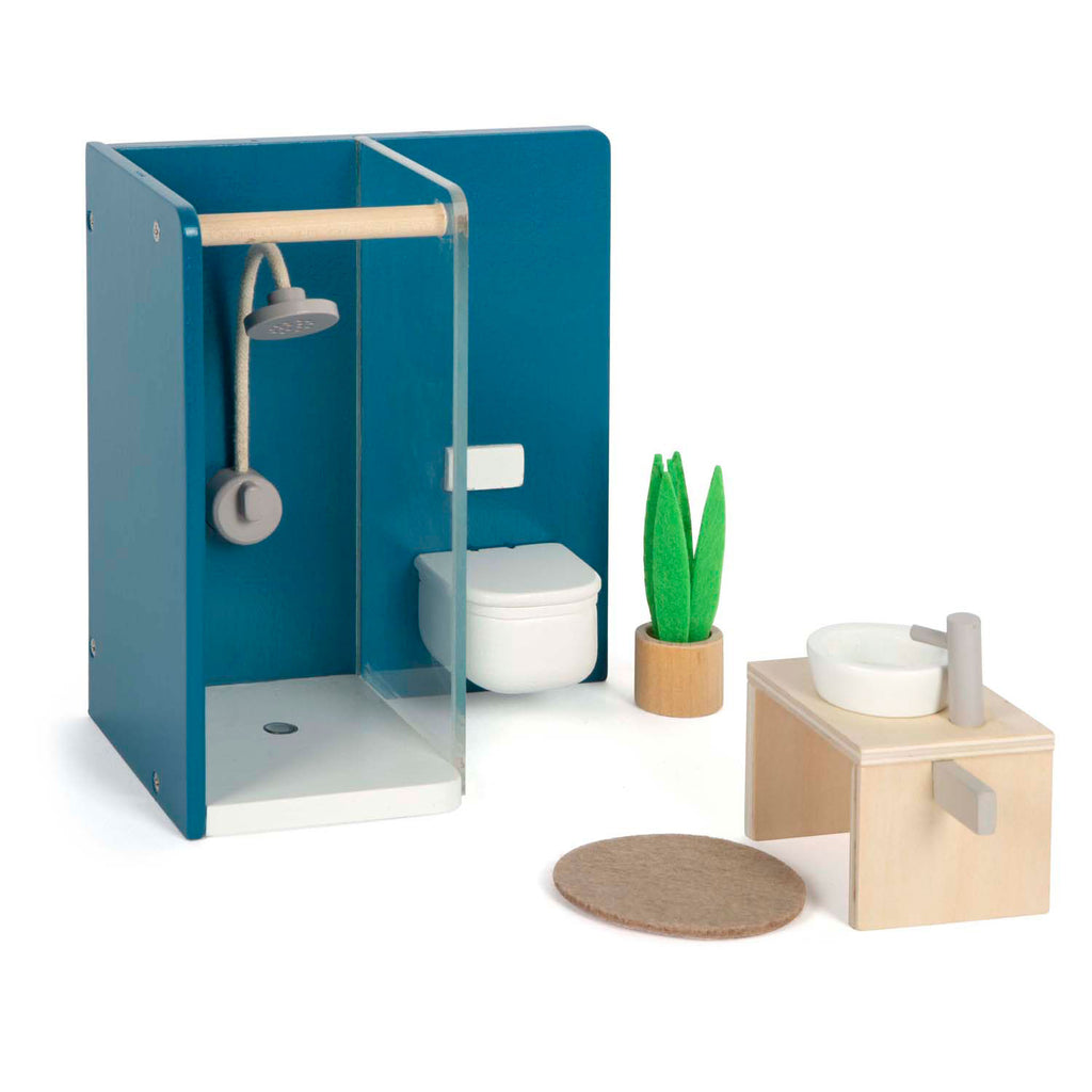 Kleines Puppenhausmöbel-Badezimmer aus Holz