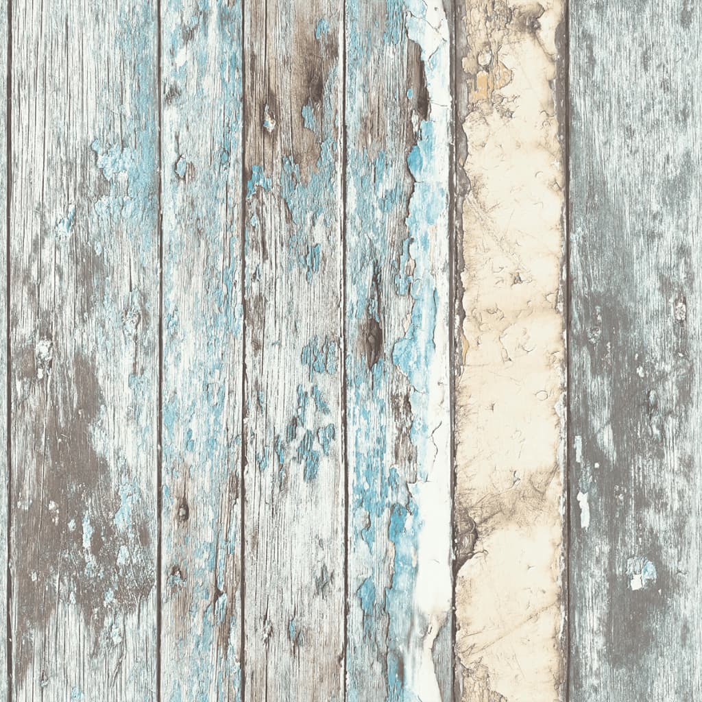 DUTCH WALLCOVERINGS Tapete Gerüst Holz blau PE10012